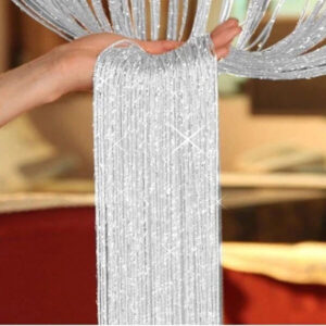 Cortina GLAM DE HILO BLANCA Con Detalles de BRILLO