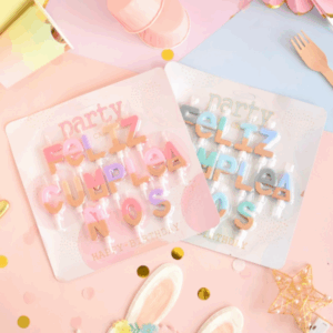 Velas Feliz Cumpleaños PALACE Rosas o Celestes.